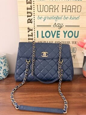 Navy Blue CHANEL Misia Camera Flap Lambskin Leather Quilted Shoulder Bag